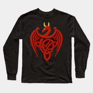 Red Celtic Dragon Long Sleeve T-Shirt